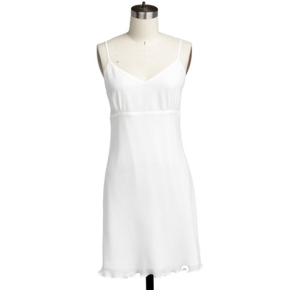 Naked Zebra Sleeveless Lettuce Trim Slip Dress White Size Small NWT
